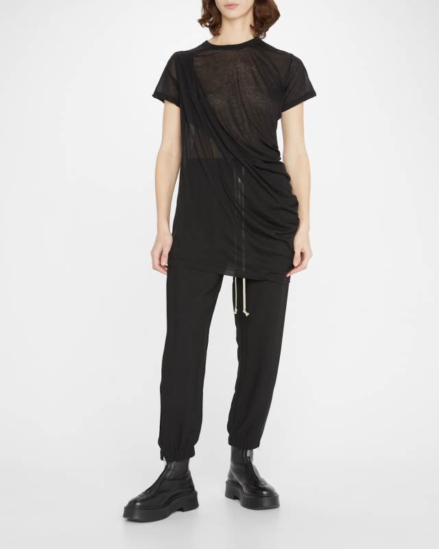 Anthem Semi-Sheer Gathered T-Shirt